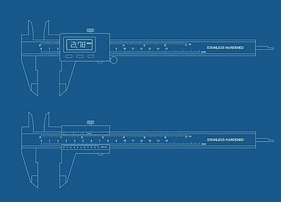 EPS 해외이미지 일러스트 디지털 장비 공구 업무 계획 인쇄 청사진 공학 캘리퍼스 해외202004 해외일러스트 교육 컨셉 도구 작업 파일형식 벡터 이미지허브