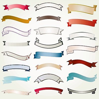 EPS 해외이미지 리본 스티커 일러스트 사람없음 세트 라벨 공백 해외202004 해외일러스트 프레임 파일형식 벡터 이미지허브