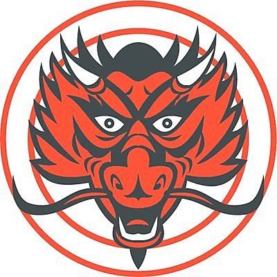EPS 해외이미지 일러스트 생물 그래픽 빨간색 머리 분노 용 원형 만화 신화 고립 몬스터 해외202004 해외일러스트 도형 감정 컬러 신체부위 파일형식 벡터 사람 이미지허브