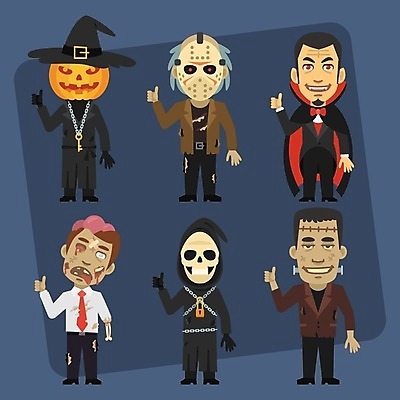 EPS 해외이미지 캐릭터 무기 일러스트 호박 사람 사람없음 세트 할로윈 가을 플랫 오브젝트 흡혈귀 마스코트 잭오랜턴 캐리커처 호러 해외202004 해외일러스트 일러캐릭터 계절 채소 그림 공포 파일형식 벡터 이미지허브