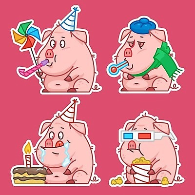 EPS 해외이미지 동물 캐릭터 디자인 분홍색 포즈 스티커 일러스트 포유류 휴가 미술 서기 그래픽 반려동물 장난감 농장 케이크 돼지 생일 유머 온도계 작음 만화 사인 그림 클립 보여주기 마스코트 캐리커처 테마 해외202004 해외일러스트 일러캐릭터 기념일 감정 컬러 농업 모션 문화예술 디저트 크기 파일형식 벡터 이미지허브