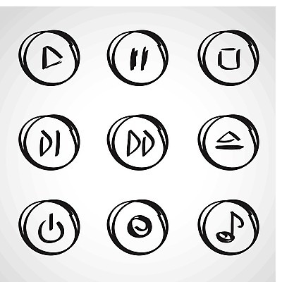 EPS 해외이미지 음악 음표 일러스트 사람없음 세트 원형 정지 낙서 재생 일시정지 빨리감기 인터페이스 전원버튼 제어 플레이 플레이어 중지_중단 해외일러스트 도형 기호 모션 버튼 문화예술 전원_전기 파일형식 벡터 이미지허브