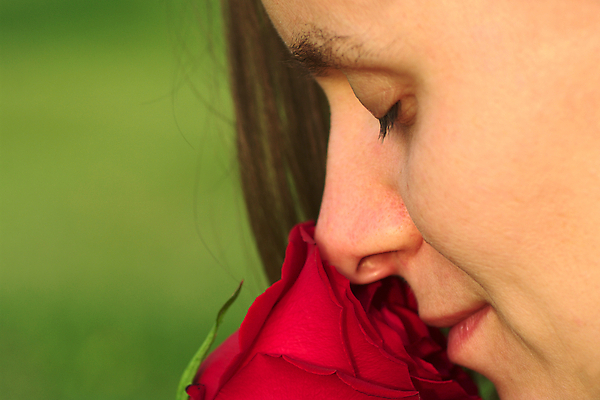 포토 JPG 해외이미지 식물 백인 여자 꽃 유럽 얼굴 한명 사람 야외 가로 빨간색 장미 사진촬영 흰색 냄새 해외202004 해외포토 서양인 1 나라 컬러 신체부위 촬영 파일형식 이미지허브