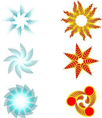 EPS 해외이미지 별 선 일러스트 빨간색 파란색 빛 세트 태양 노란색 추위 광선 소용돌이 뜨거움 그룹 구부린 야간 심볼 대칭 활자 해외202004 해외일러스트 자연요소 컬러 모션 회오리 활자판 파일형식 벡터 이미지허브