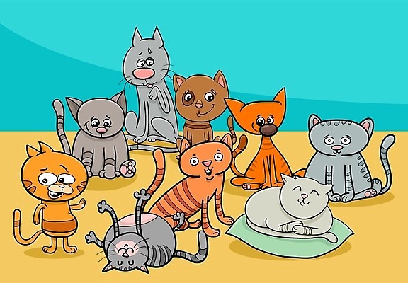 EPS 해외이미지 엎드리기 일러스트 방석 앉기 사람없음 반려동물 눕기 귀여움 고양이 손인사 해외202004 해외일러스트 동물 컨셉 포유류 모션 인사 파일형식 벡터 이미지허브