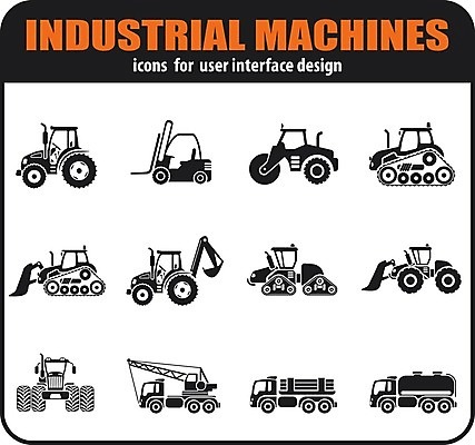 EPS 해외이미지 산업 일러스트 힘 기계 장비 칼날 불도저 굴착기 양동이 기중기 트랙터 짐차 트레일러 추적 로딩 해외202004 해외일러스트 모션 자동차 중장비 농기계 특수차량 파일형식 벡터 이미지허브