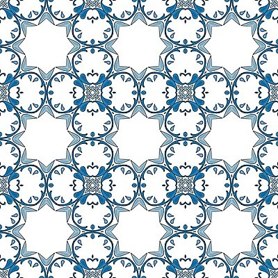 EPS 해외이미지 전통 디자인 패턴 일러스트 벽지 추상 장식 파란색 흰색 포르투갈 타일 묘사 정사각형 모자이크 스페인어 아라베스크 엘리먼트 튀니지 해외202004 해외일러스트 도형 유럽 컬러 무늬 아프리카 파일형식 벡터 이미지허브