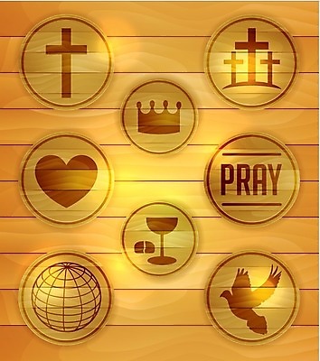 EPS 해외이미지 기독교 종교 컨셉 십자가 일러스트 왕관 부활절 목재 세계 교회 기도 예수 심볼 비둘기 배지 성찬식 신앙심 해외202004 해외일러스트 나무 기념일 재료 종교건축 조류 건물 신_종교 파일형식 벡터 이미지허브