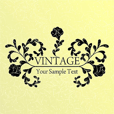 EPS 해외이미지 꽃 백그라운드 잎 일러스트 타이포그라피 사람없음 노란색 빈티지 해외202004 해외일러스트 식물 문자 컬러 컨셉 파일형식 벡터 이미지허브