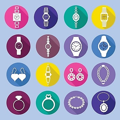 EPS 해외이미지 디자인 결혼 일러스트 목걸이 장신구 팔찌 그림자 선물 세트 유행 귀걸이 하트 반지 황금 플랫 우아함 보석 수집 심볼 손목시계 사인 심플 다이아몬드 팬던트 해외202004 해외일러스트 모양 시계 컨셉 이벤트 광석 파일형식 벡터 이미지허브