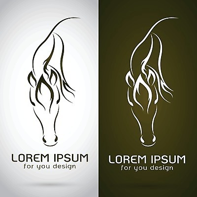 EPS 해외이미지 디자인 배너 얼굴 일러스트 추상 사람없음 초록색 말_동물 심볼 그림 윤곽 해외202004 해외일러스트 컬러 무늬 포유류 신체부위 파일형식 벡터 이미지허브