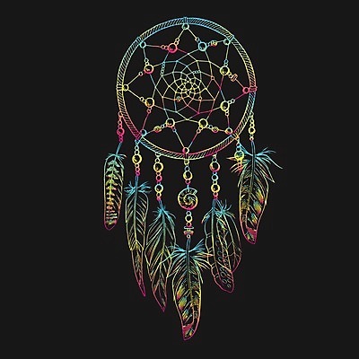 EPS 해외이미지 전통 일러스트 사람없음 장식 컬러풀 검은색 꿈 깃털 부적 드림캐쳐 해외202004 해외일러스트 컬러 파일형식 벡터 이미지허브