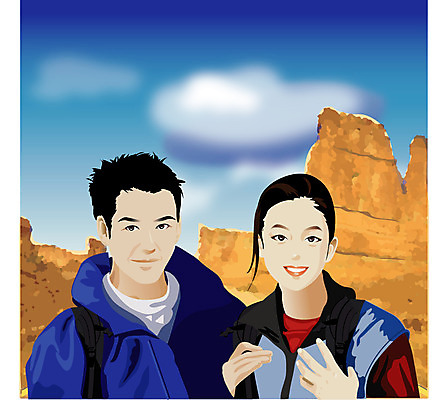 EPS 주간 웰빙 커플 여자 남자 바다 여행 북아메리카 일러스트 휴가 산 사람 취미 야외 두명 관광지 여름휴가 바캉스 미국 등산 애리조나 국내일러스트 자연요소 관계 아메리카 트래킹 파일형식 벡터 여름_계절