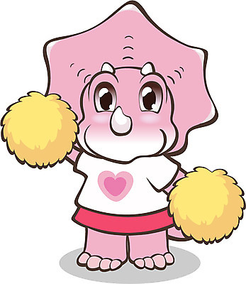 EPS 동물 척추동물 캐릭터 한마리 동물캐릭터 일러스트 응원 파충류 사람없음 응원용품 공룡 치어리더 공룡캐릭터 멸종 멸종위기동물 트리케라톱스 일러캐릭터 멸종위기종 1 오브젝트 초식공룡 파일형식 벡터