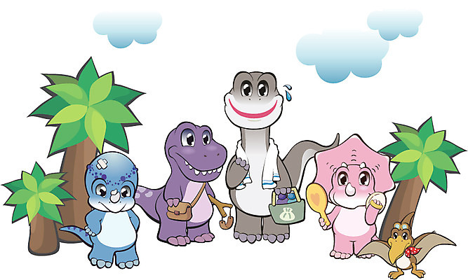 EPS 주간 나무 동물 구름 척추동물 캐릭터 동물캐릭터 여러마리 일러스트 파충류 사람없음 야외 공룡 공룡캐릭터 멸종 멸종위기동물 일러캐릭터 멸종위기종 자연요소 식물 다수 파일형식 벡터