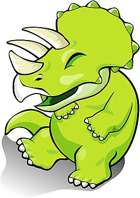 EPS 클립아트 동물 척추동물 캐릭터 동물캐릭터 일러스트 파충류 웃음 사람없음 공룡 공룡캐릭터 초식 트리케라톱스 일러캐릭터 표정 초식공룡 파일형식 벡터