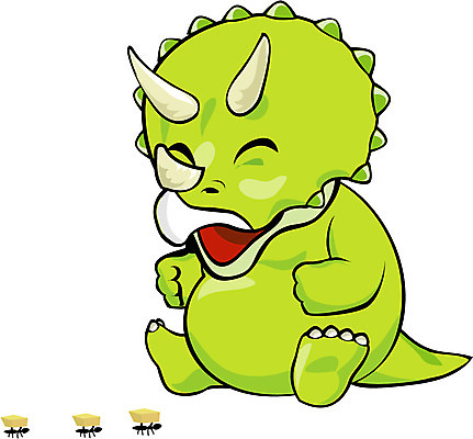 EPS 클립아트 동물 척추동물 캐릭터 동물캐릭터 일러스트 응원 파충류 사람없음 공룡 개미 공룡캐릭터 초식 트리케라톱스 일러캐릭터 곤충 초식공룡 파일형식 벡터