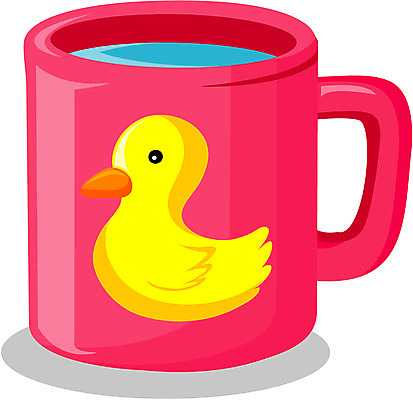 EPS 생활용품 일러스트 오리 사람없음 컵 위생용품 물컵 양치컵 플라스틱컵 국내일러스트 식기 조류 양치 플라스틱 오브젝트 파일형식 벡터