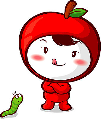 EPS 식물 캐릭터 과일 일러스트 사람없음 농작물 벌레 사과 과일캐릭터 애벌레 사과데이 사과캐릭터 애플데이 일러캐릭터 곤충 농업 데이이벤트 파일형식 벡터