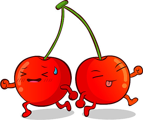 EPS 식물 캐릭터 과일 일러스트 사람없음 체리 쌍둥이 과일캐릭터 체리캐릭터 일러캐릭터 가족 파일형식 벡터