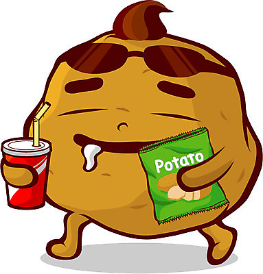 EPS 식물 캐릭터 채소 일러스트 식재료 감자 사람없음 초록색 과자 음식캐릭터 채소캐릭터 감자칩 일러캐릭터 음식 컬러 디저트 칩_음식 파일형식 벡터