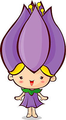 EPS 식물 캐릭터 꽃 컬러 일러스트 상상 요정 보라색 꽃봉오리 꽃캐릭터 꽃의요정 일러캐릭터 파일형식 벡터