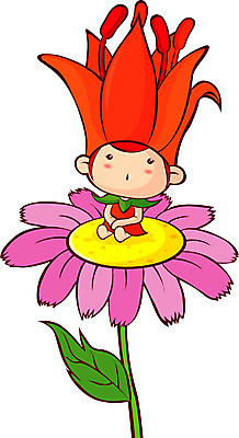 EPS 식물 캐릭터 꽃 컬러 일러스트 상상 요정 백합 코스모스 꽃캐릭터 꽃의요정 일러캐릭터 파일형식 벡터