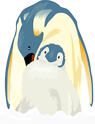 EPS 동물 척추동물 야생동물 새끼 두마리 일러스트 조류 사람없음 추위 어미 남극 펭귄 모성애 황제펭귄 국내일러스트 2 극지방 파일형식 벡터