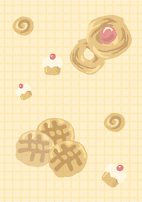 EPS 문양 음식 빵 백그라운드 무늬 패턴 일러스트 디저트 사람없음 장식 쿠키 과자 빵집 제빵 기하학 배경그림 국내일러스트 제과제빵 상점 파일형식 벡터