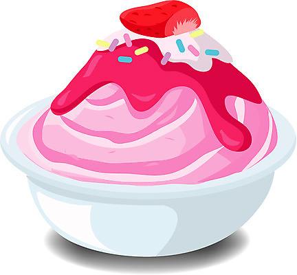 EPS 일러스트 아이스크림 디저트 여름음식 사람없음 빙수 과일빙수 딸기빙수 제철음식 국내일러스트 음식 과일 제철 파일형식 벡터 여름_계절