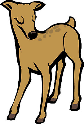 EPS 클립아트 동물 척추동물 한마리 육지동물 일러스트 포유류 사람없음 아기사슴 암사슴 국내일러스트 1 새끼 사슴 암컷 파일형식 벡터