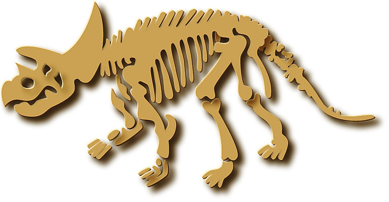 EPS 클립아트 동물 척추동물 일러스트 파충류 뼈 사람없음 공룡 화석 트리케라톱스 국내일러스트 초식공룡 파일형식 벡터