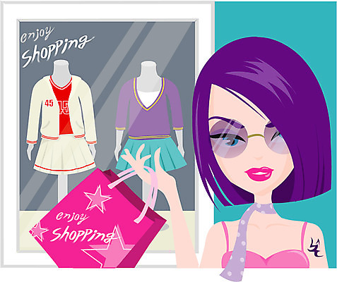 EPS 라이프스타일 웰빙 옷 여자 패션 일러스트 한명 사람 20대 성인 쇼핑 쇼핑백 상점 마네킹 쇼윈도 옷가게 의류샵 여자만 여자한명만 성인여자만 청년만 청년여자만 성인한명만 청년여자한명만 성인여자한명만 성인만 국내일러스트 1 가방 청년 생활 전시 파일형식 벡터