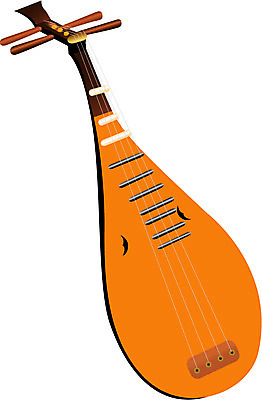 EPS 한국문화 한국전통 문화 예술 악기 음악 연주 일러스트 현악기 국악기 사람없음 오브젝트 비파 국내일러스트 동양문화 전통 문화예술 한국 국악 파일형식 벡터 중국악기