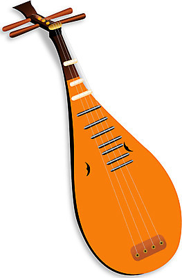 EPS 한국문화 한국전통 문화 예술 악기 음악 연주 일러스트 현악기 국악기 사람없음 오브젝트 비파 국내일러스트 동양문화 전통 문화예술 한국 국악 파일형식 벡터 중국악기