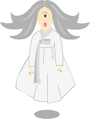 EPS 클립아트 캐릭터 전통 명절 일러스트 사람없음 축제 유령 처녀귀신 가상인물 일러캐릭터 기념일 상상 파일형식 벡터