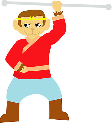 EPS 클립아트 동물 척추동물 캐릭터 육지동물 일러스트 포유류 사람없음 십이지신 원숭이 손오공 일러캐릭터 파일형식 벡터