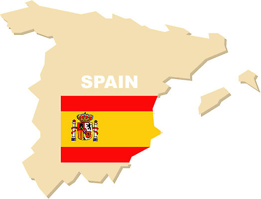 EPS 클립아트 유럽 나라 외국문화 지도 일러스트 사람없음 스페인 국기 영토 국토 스페인지도 국내일러스트 문화 파일형식 벡터