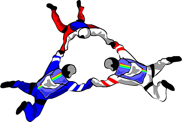 EPS 클립아트 남자 스포츠 일러스트 레저 사람 세명 레포츠 스카이다이빙 고공낙하 남자만 국내일러스트 익스트림스포츠 파일형식 벡터