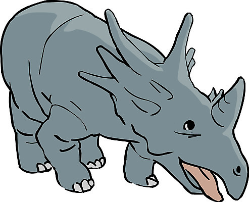 EPS 클립아트 동물 척추동물 한마리 일러스트 파충류 사람없음 공룡 화석 트리케라톱스 국내일러스트 1 초식공룡 파일형식 벡터