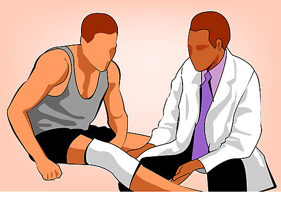 EPS 클립아트 남자 일러스트 의학 사람 두명 치료 진료 환자 의사 붕대 외과 남자만 국내일러스트 병원 의료진 파일형식 벡터