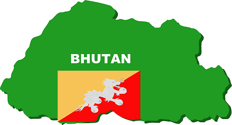 EPS 클립아트 나라 아시아 외국문화 지도 일러스트 사람없음 국기 영토 국토 부탄 국내일러스트 문화 남아시아 파일형식 벡터