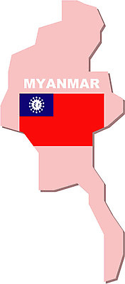 EPS 클립아트 나라 아시아 외국문화 지도 일러스트 사람없음 국기 영토 국토 미얀마 국내일러스트 문화 파일형식 벡터