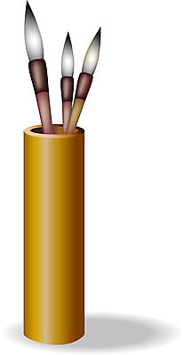 EPS 클립아트 전통 예술 일러스트 통 미술 사람없음 미술도구 도구 붓 오브젝트 붓통 국내일러스트 문화예술 파일형식 벡터