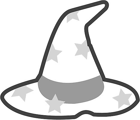 EPS 모자 잡화 일러스트 흑백 사람없음 고깔모자 마술사모자 마법사모자 요술모자 국내일러스트 모자_잡화 촬영기법 파일형식 벡터