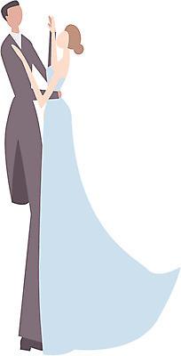 EPS 클립아트 웰빙 드레스 여자 남자 일러스트 사람 두명 춤 블루스 왈츠 국내일러스트 옷 문화예술 파일형식 벡터