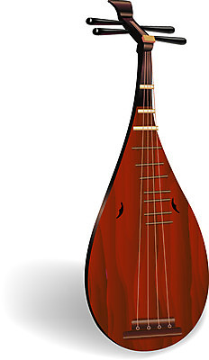 EPS 클립아트 한국문화 한국전통 전통 예술 악기 음악 일러스트 현악기 국악기 사람없음 비파 국내일러스트 동양문화 문화예술 한국 국악 파일형식 벡터 중국악기