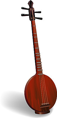 EPS 클립아트 한국문화 한국전통 전통 예술 악기 음악 일러스트 현악기 국악기 사람없음 비파 향비파 국내일러스트 동양문화 문화예술 한국 국악 파일형식 벡터 중국악기