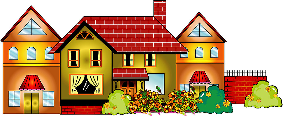 EPS 주간 클립아트 나무 식물 시설물 현대건축 건축 일러스트 주택 돌담 사람없음 야외 건물 담장 전원주택 국내일러스트 자연요소 건축물 돌 바위 파일형식 벡터