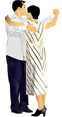 EPS 클립아트 직업 웰빙 커플 여자 남자 일러스트 사람 두명 댄서 춤 스포츠댄서 부르스 브르스 국내일러스트 관계 문화예술 파일형식 벡터